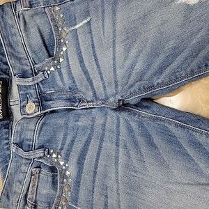 Express Bedazzled Medium Wash Low-rise Jeans, 0R